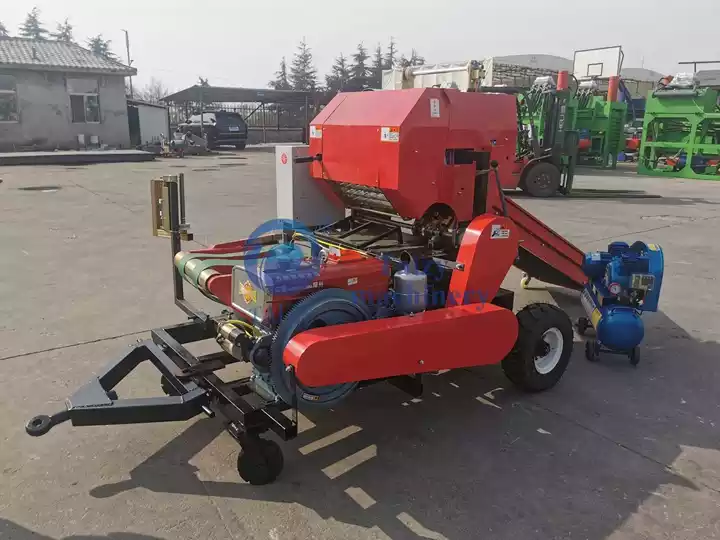 mobile hay baler wrapper