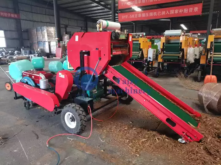 mobile silage baler machine