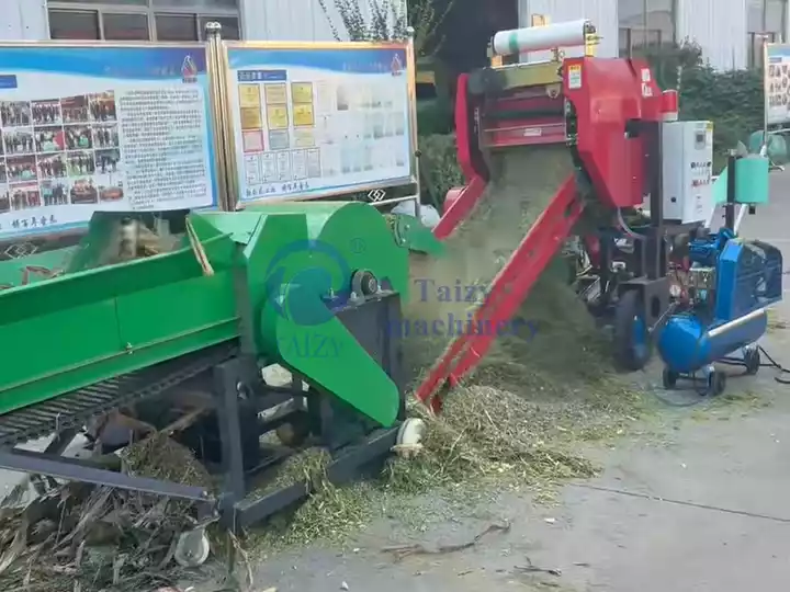 ensilageskärare och baler-wrapper-maskin