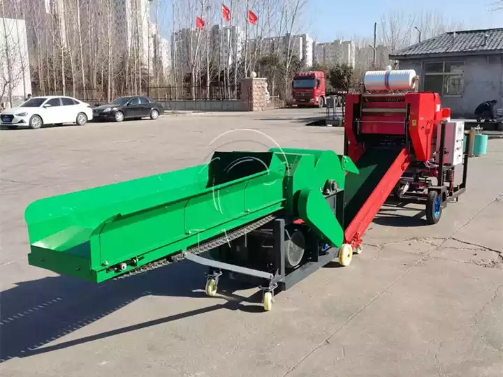 Chaff cutter used with a silage baler