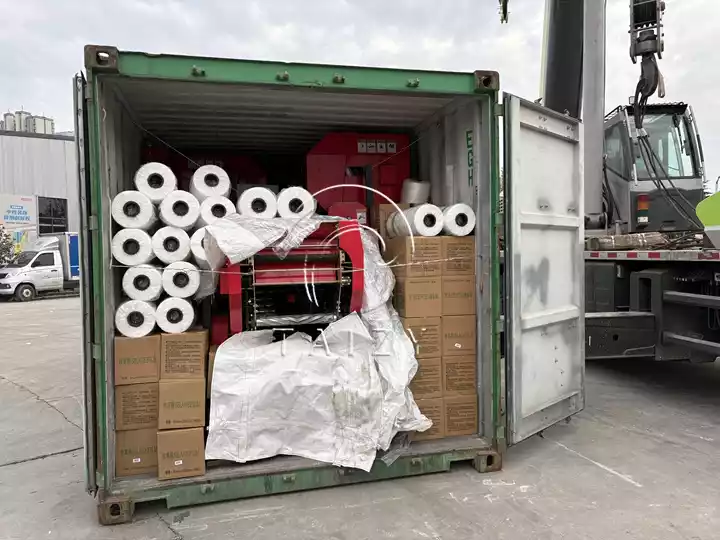 hay bale wrapping machine loading site